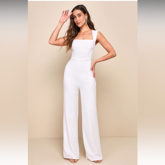 Lulus “Enticing Endeavors White Jumpsuit” - Picture 1 of 6